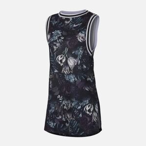 Nike Court Athletes Dress Tennis Womens Black Floral AO0366 010 - Size Medium